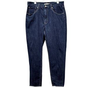 LEVI'S 80s Mom Jean Size 32 Dark Wash Blue Denim Pants Women 100% Cotton
